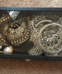 FindingKing Black Jewelry Travel Showcase Display Glass Lid Case 16 815rfiJBZnL