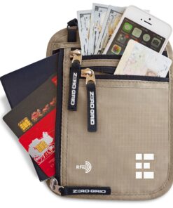 Travel Neck Wallet with RFID Blocking, Travel Neck Pouch Passport Holder for Women and Men Keep Valuables Safe One Size Desert Sand 25 815sd8NmqIL