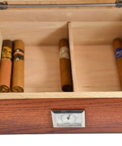 La Cubana Solid Wood Oak Cigar Humidor With Stainless Steel Plate, Holds 30-50 Cigars 12 815t23sFv L
