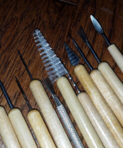 Darice 11-Piece Clay Tools Set from Studio 71 – Metal Tipped Clay Sculpting Tools with Wood Handles, Ideal for Cleaning and Creating Decorative Effects on Clay Surfaces 30 815v88MH5rL