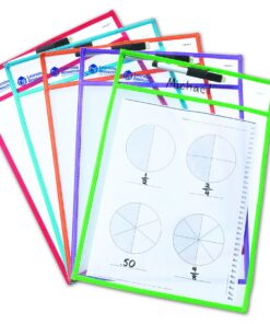 Learning Resources Write and Wipe Pockets, 5 Colorful Classroom Dry Erase Pockets, Ages 3+ 14 815wDA6yOVL