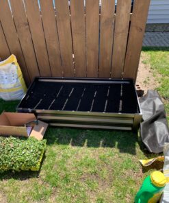 Greenes Fence Antique Iron Powder-Coated Metal Raised Garden Bed Planter 24" W x 48" L 10" High 24 815yhHYuHKL