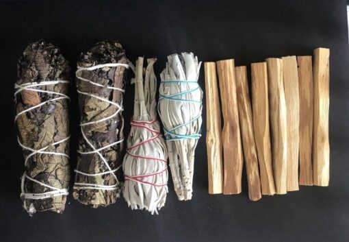 California White Sage(2),Palo Santo 8 Sticks,(2) Yerba Santa Smudge 3 Pack Bundle