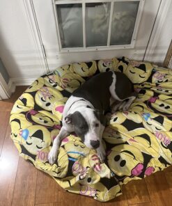 Majestic Pet 40 Inch Suede Calming Dog Bed Washable – Cozy Soft Round Dog Bed with Spine Support for Dogs to Rest their Head - Fluffy Donut Dog Bed 40x29x9 (Inch) - Round Pet Bed Large – Chocolate 40 in. 38 8161ZG5kCAL