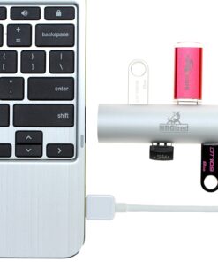 Artix USB 3.0 4-Port Hub with 2-Foot USB 3.0 Cable - Silver (4-Port Aluminum Hub) 20 8163gE X5aL