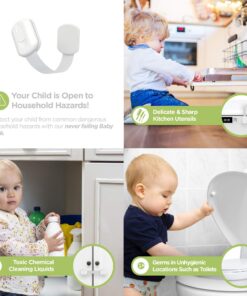 Alternative view of SKYLA HOMES Baby Locks (8-Pack) Child Safety Cabinet Proofing - Safe Quick and Easy 3M Adhesive Cabinet Drawer Door Latches No Screws & Magnets Multi-Purpose for Furniture Kitchen Ovens Toilet Seats 8 Count (Pack of 1) White