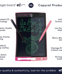 Boogie Board Scribble n’ Play Reusable Kids’ Drawing Board Includes LCD Doodle Board with Color Burst, Easy Erase Button, 4 Texture Drawing Styluses for Kids Ages 4+ 23 816A84053DL 1
