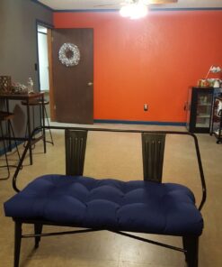 Pillow Perfect Fresco Solid Indoor/Outdoor Wicker Patio Sofa/Swing Cushion Tufted, Weather and Fade Resistant, 19" x 44", Blue 19" x 44" 26 816AXPpXb0L