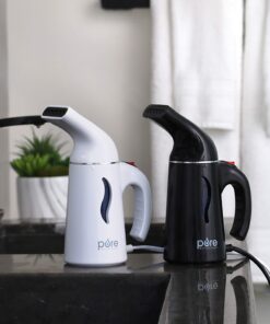 Pure Enrichment® PureSteam™ Portable Handheld Garment Steamer - Ideal for Home or Travel, Fast Heating, Removes Wrinkles on Clothes and Fabric, Auto Shut-Off Safety Feature (White) White 28 816CdMwwKcL 1