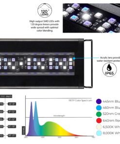Current USA 36-48" Inch Orbit Marine LED Saltwater Reef Marine Aquarium Light | 24 Hour IR Lighting & eFlux Wave Pump Control | Adjustable Color Spectrum for Fish Tank (4102) Black 36 to 48-Inch 28 816CspmBY6L