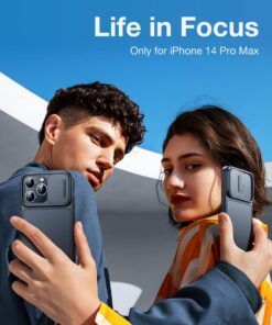 Simtect Designed for iPhone 14 Pro Max Case with Sliding Camera Cover, Shockproof & Mil-Grade Protective Phone Case for iPhone 14 Pro Max 6.7"- Black 1. Space Black 61 816CzShrsoL