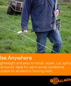 Gallagher Electric Fence Poly Wire | Bonus Pack - 1312 Ft Plus Free 328 Ft Roll | 6 Stainless Steel Strands for Reliable Conductivity and Rust Resistance | 1/16" Diameter Polywire | UV Resistant 1-Pack 8 816DK1F2h7L