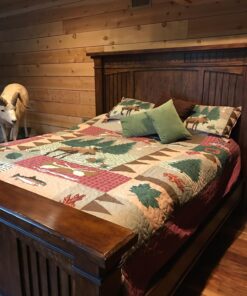Greenland Home Moose Lodge Quilt Set, King, Natural 33 816GCBbaaUL
