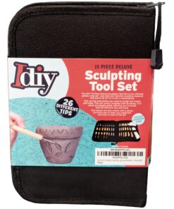 Sculpt Pro Pottery Tool Starter Kit - 15-Piece 26-Tool Beginner's Clay Ceramics Modeling Carving Sculpting Set -Arts and Crafts School Project, w Carrying Case, Birthday Gift for Kids 1 37 816GSDjPrML