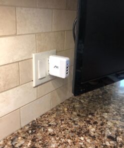 USB C Charger 40W, AMLINK 4 Port USB Wall Charger, QC 3.0 Fast Charging Block, USB Charger with Foldable Plug Power Adapter for iPhone 15/14/13/12/Plus/Pro/Pro Max, Galaxy, Note, Pixel White 35 816GzqdHK0L