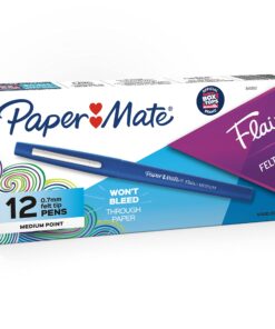 Paper Mate Flair Felt Tip Pens, Medium Point (0.7mm), Blue, 12 Count 22 816IL7VhryL