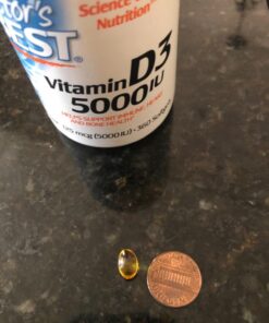 Doctor's Best Vitamin D3 5,000 IU for Healthy Bones, Teeth, Heart and Immune Support, Non-GMO, Gluten-Free, Soy Free, 360 Count (Pack of 1) Unflavored 360S/G 26 816L7bPUddL