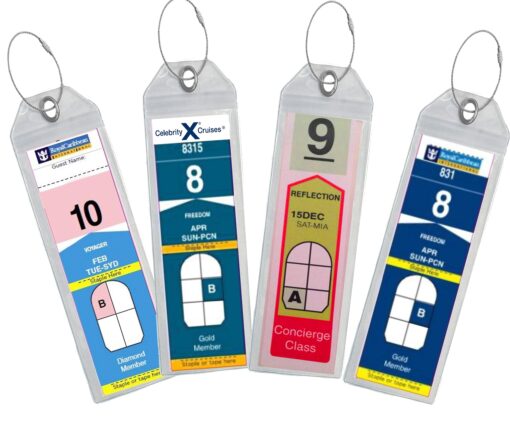 Highwind Cruise Luggage Tags for Suitcases | Compatible with Celebrity Cruise Luggage Tag Holder 2022 Cruise Luggage Tags Royal Caribbean Luggage Tag Holders Travel Essentials Cruise Lanyard - 8 Pack Clear - 8 Pack