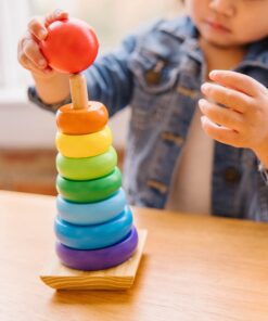 Melissa & Doug Rainbow Stacker Wooden Ring Educational Toy - Wooden Rainbow Stacking Rings Baby Toy, Stacker Toys For Infants And Toddlers 30 816MspaIorL