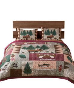 Greenland Home Moose Lodge Quilt Set, King, Natural 22 816NOzhqYOL