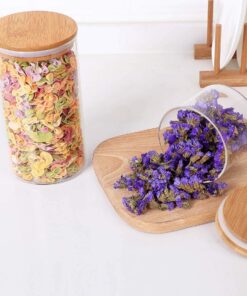 ComSaf Airtight Canisters for Bulk Food Storage Set of 3-17/22/43oz, BPA Free High Borosilicate Glass Cookies Jar with Bamboo Lid, Cylinder Cereal Container with Sealing 17oz/22oz/43oz 35 816Oc7MwbxL