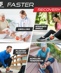 Sleeve Stars Ankle Brace for Women & Men, Achilles & Plantar Fasciitis Relief Compression Sleeve, Foot Brace with Ankle Support Strap, Heel Protector Wrap for Pain, Tendonitis & Sprain (Single/Black) One Size Black 1 23 816PAu5dpiL