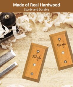 Ohuhu Guitar Wall Mount Hanger: 4-Pack Rotatable Hardwood Guitar Hangers with Screws-Adjustable Stopper Guitar Mount Hook Holder Stand for Ukulele Bass Electric Acoustic Guitar Banjo Mandolin-Wood Wood 28 816RZUj4QCL