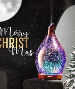 Porseme 280ml Essential Oil Diffuser, 3D Glass Aromatherapy Diffusor, Ultrasonic Cool Mist BPA Free Aroma Humidifier with Timer and Color Changing Function, Waterless Shut-Off for Home Office Room G2-280ml Rose Gold Aladdin Vase 20 816SD77pw8L