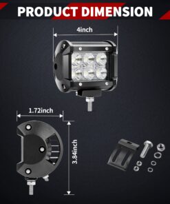 LEDKINGDOMUS Led Light Bar 300W 52 inches Curved Light Bar & 2pc 4 inches 18W Flood Light Pods & Switch Wiring Harness Compatible for Jeep, Pickup, Truck, Car, ATV, 4x4, 4WD, Off Road Driving Light 52inch + 4inch Pods + Wiring Harness Black 27 816T49dZhgL