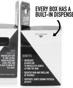 TAPE KINETICS Premium Kinesiology Tape | 2" x 16.4 ft | Waterproof & Latex-Free (Black, Pink, Blue or Beige) Black Tie 14 816Tj5jdsFL