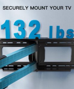 PERLESMITH Long Arm TV Wall Mount for 37-84 inch TVs, Full Motion TV Mount with 42.72 inch Extension Articulating Arm Swivel and Tilt, Max VESA 600x400mm, Holds up to 132 lbs, 16”,18”, 24” Studs 32 816WEQflQGL