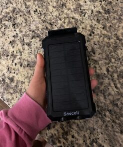 Power-Bank-Portable-Solar-Charger-30000mAh Battery Pack with Emergency LED Flashlight & 2x2.1A USB-A Output Ports Compatible with iPhone 14/13 Series, Samsung, and More, Perfect for Hiking, Camping Blue&Black 40 816WKcMUQ0L