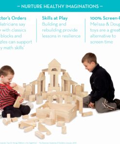 Melissa & Doug Standard Unit Solid-Wood Building Blocks With Wooden Storage Tray (60 pcs) - Classic Blocks For Toddlers Ages 3+ 33 816X21vmSCL