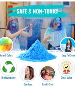 Color Blaze Holi Colored Powder - 5 lbs of Each Color - Pink, Orange, Yellow, Teal, Blue - For Toss, Rangoli, Fun Run, War, Party & Festival - Pack of 5 Bags - 25 Pounds in Bulk 21 816cOm6679L