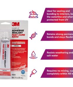Alternative view of 3M Marine Adhesive Sealant Fast Cure 5200 (05220) Permanent Bonding and Sealing for Boats and RVs Above and Below the Waterline Waterproof Repair, White, 3 fl oz Tube 5200FC