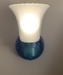 Design House 505115 Village 1-Light Indoor Dimmable Wall Sconce Frosted Flute Glass with Twist On/Off Switch for Bathroom Bedroom Hallway, 8.25" H x 5.1" W, Oil-Rubbed Bronze 38 816eysJCPL