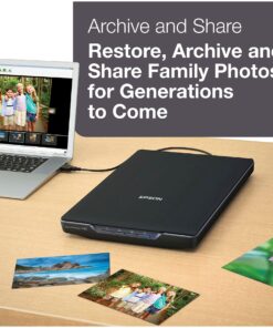 Epson Perfection V39 Color Photo & Document Scanner with Scan-To-Cloud & 4800 Optical Resolution, Black 40 816gFREiFFL 1