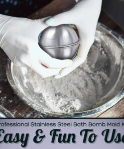 Stainless Steel Bath Bomb Molding Set-3 Metal Round Bath Bomb Molds (6 Half Spheres)- DIY Professional Molds for Fizzy Bombs: Instructional Pamphlet, E-Book & Mesh Storage Bag- Starter Kit 3 SIZES 29 816hUlEi7L 2