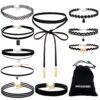Paxcoo CN-01 Black Velvet Choker Necklaces with Storage Bag for Women Girls, Pack of 10 10 816i1Q1DxPL