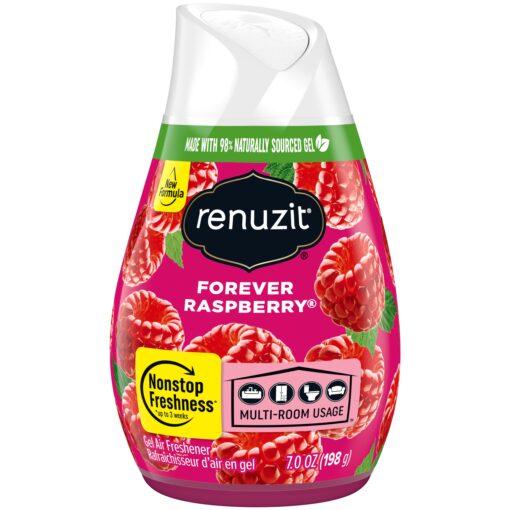 Renuzit Adjustable Solid Gel Air Freshener Cone, Forever Raspberry, Nonstop Freshness, 7 Ounces, 1 Cone 7 Ounce (Pack of 1)