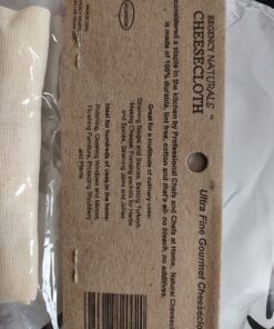 Regency Wraps 100% Cotton Cheesecloth for Basting Turkey, Canning, Straining, Cheesemaking, Natural Ultra-Fine, 9 sq ft, Pack of 1 Natural Ultra Fine 1 Count (Pack of 1) 48 816j92ODTxL