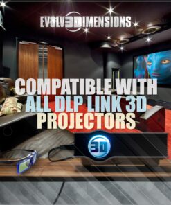 RetroDepth LT Lightweight Rechargeable DLP Link 3D Glasses for all DLP 3D Projectors (Benq, Optoma, Acer, Vivitek, Dell Etc) by Evolv3Dimensions (2 Pack) 12 816jSABphNL