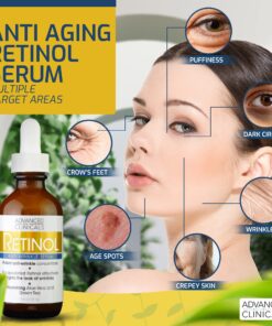 Advanced Clinicals Retinol Facial Serum Moisturizer Skin Care For Face, Anti Aging Retinol Concentrate Reduces Appearance Of Wrinkles & Fine Lines W/Nourishing Aloe Vera & Green Tea, 1.75 Fl Oz 13 816k93QTGTL