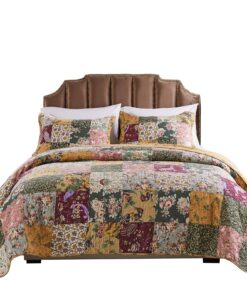Greenland Home Antique Chic Authentic Patchwork Cotton Quilt Set, Multicolor, 3-Piece King/Cal King King/California King (3 Piece) 27 816lTC5LS1L