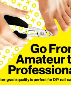 Harperton Podiatrist Toenail Clippers, Heavy-Duty Grooming Tool, Precision Nail Clipper for Thick or Ingrown Toenails, Stainless Steel, Black Toenail Clipper 38 816moleRIdL