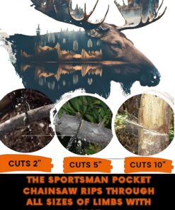 Sportsman Pocket Chainsaw 36 Inch Long Chain With Fire Starter Best Compact Folding Hand Saw Tool for Survival Gear, Camping, Hunting, Tree Cutting or Emergency Kit. Replaces Your Pruning & Pole Saw 39 816oNKtYynL 1
