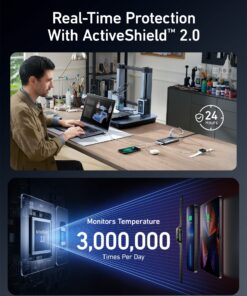 Anker 727 Charging Station (GaNPrime 100W), Compact Power Strip for Travel, Work, 5 ft Detachable Extension Cord with 2 Outlets and 4 USB Ports, for iPhone 14, Samsung, iPad, MacBook (Not a Battery) Black+Gray 23 816oZT5qImL