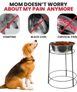 SPOT Elevated Dog Feeder, Stainless Steel, Single Bowl, Hygienic, Easy to Clean, Promotes Proper Posture, Ideal for Medium and Large Breeds, 14-Inch 26 816oaeLqLuL