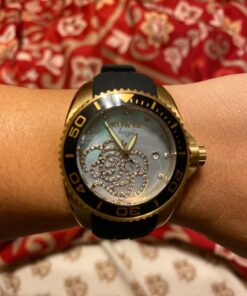 Invicta Women's 0489 Angel Collection Cubic Zirconia-Accented Watch With Black Silicone Band 48 816os1O9P5L