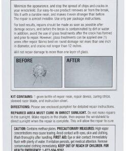 Rain-X 600001 Windshield Repair Kit - Quick And Easy Durable Resin Based Kit for Chips and Cracks, Good For Round Damage Below 1" In Diameter And Cracks Smaller Than 12" In Length, BLUE,YELLOW Pack of 1 Clear 32 816pLfUndNL